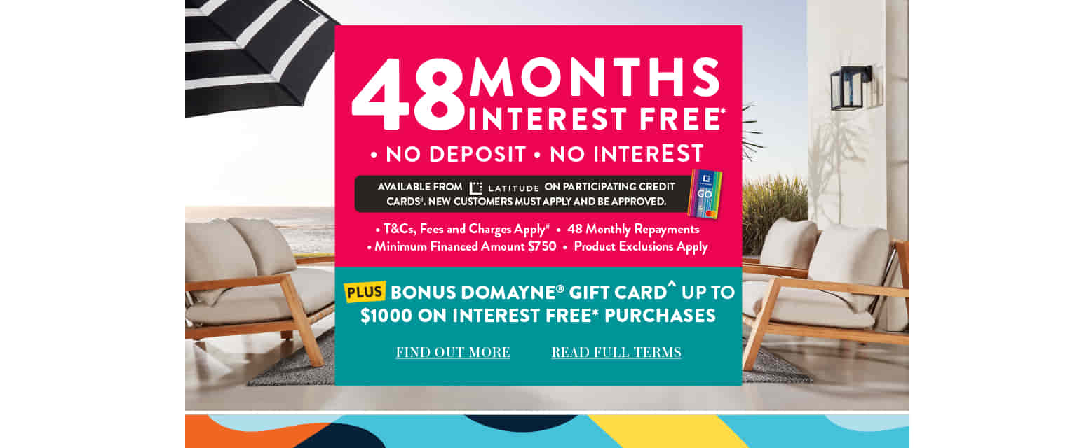 48 Months Interest Free* + Bonus Gift Card^