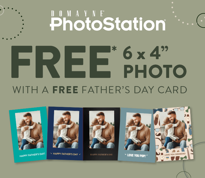 Free 6x4 photo with a Free Fathers's day card