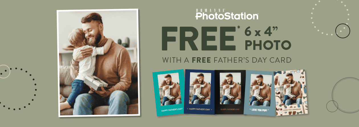Free 6x4 photo with a Free Fathers's day card